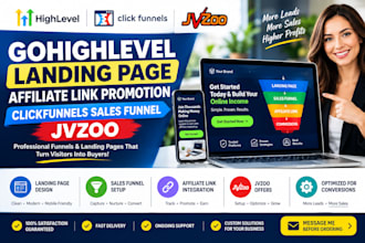 gohighlevel landing page affiliate link promotion clickfunnels salesfunnel jvzoo