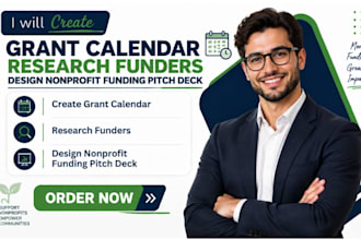 create grant calendar research funders design nonprofit funding pitch deck