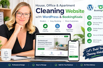 design house, office and apartment cleaning wordpress bookingkoala website
