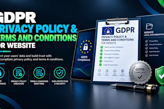 write gdpr privacy policy and terms and conditions for website