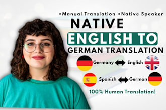 manually translate from english to german, german to english, spanish to german