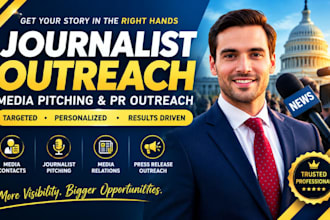 do journalist outreach, media pitching, press release and PR outreach USA