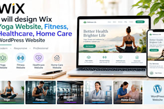 design wix yoga website fitness, gym, healthcare, home care wordpress website