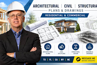 provide architect civil structural engineering drawing plans in tx fl ca ny nc