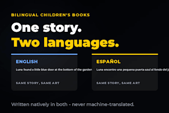 do ebook writing, story writing, bilingual book, picture book, kids ebook