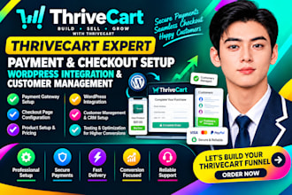 do thrivecart payment  checkout setup wordpress integration  customer management