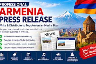 write and distribute armenia press release to top 200 armenian media sites