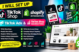 setup tiktok shop, shopify integration, tiktok ads and tiktok shop marketing