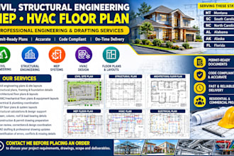civil, structural engineering mep hvac floor plan in mt sc nc alabama ak florida
