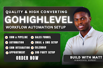 setup gohighlevel workflow automation, calendars and ghl email SMS automation