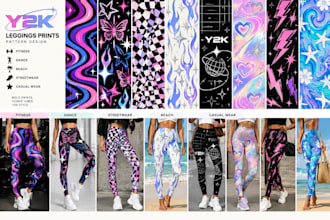 y2k leggings prints pattern design fitness dance beach streetwear casual wear
