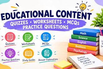 create educational quizzes worksheets and practice questions