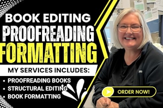 proofread format fiction novel children book nonfiction developmental copy edit