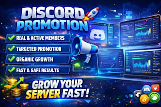 be your discord server promotion manager for organic members growth