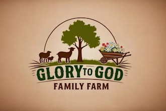 design vintage farm, western, ranch logo
