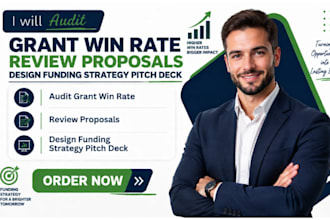 audit grant win rate review proposal design funding strategy pitch deck