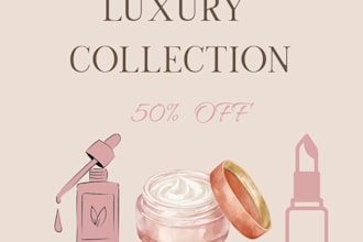 design luxury aesthetic poster for cosmetics and beauty brand