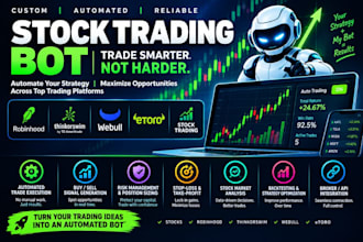develop ai stock trading bot, robinhood bot, thinkorswim bot, webull bot, etoro