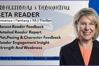 be your beta reader for romance, ya and thriller novels