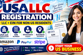 do USA llc creation, USA llc registration and ein for non usa residents
