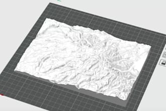 remodel 3d terrain for modular 3d print, point cloud scan cleanup, stl dem model