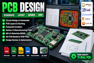 design pcb schematic, pcb layout, gerber and bom files