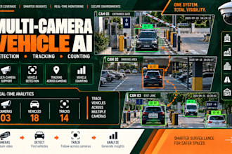 build multi camera vehicle detection, tracking, counting and analytics software