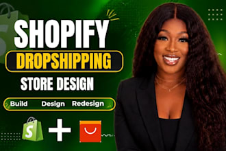 redesign shopify website, design shopify store, build shopify dropshipping store