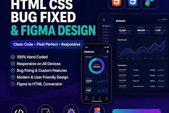 fix HTML CSS bugs and responsive website issues