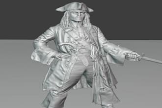 do custom 3d character sculptures and stl models for printing