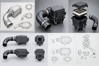 design professional car parts with 2d concepts, 3d models and tech packs