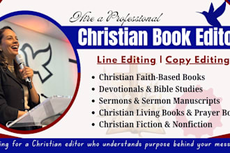 christian book editing, sermons, bible study, devotionals christian book editor