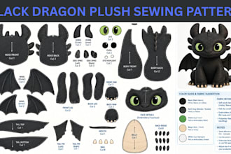 create custom plush toy sewing pattern plushie design stuffed animal tech pack