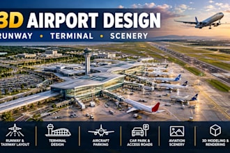 3d airport design msfs scenery layout aircraft parking and realistic rendering