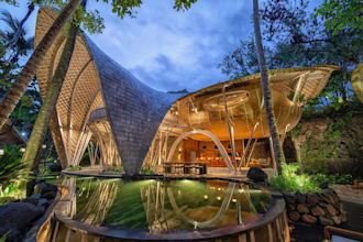 model and render farmhouse, ecovillage resort, village home and rustic interior