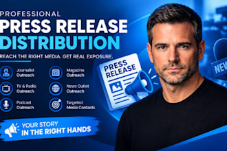 distribute press releases to journalists, media outlets, TV and radio prs