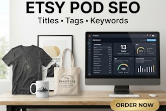 optimize etsy pod SEO, titles, tags and keywords for better visibility