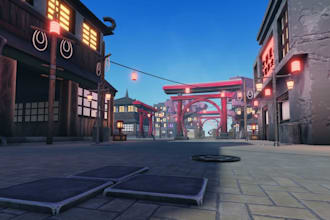 build low poly roblox map, modular map, cozy and city map, roblox studio