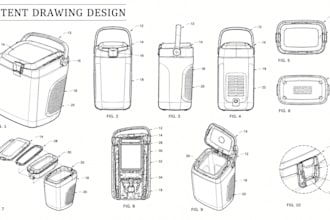 design uspto patent figures, technical drawings for utility and design line art