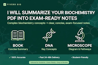 summarize biochemistry, biology and chemistry pdfs into exam ready notes