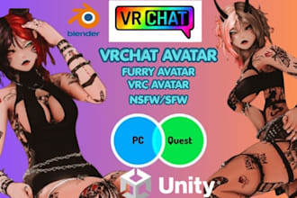 create a 3d vrchat avatar, vrc avatar, furry avatar, or vrc commission