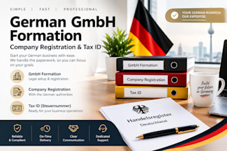 help you with german gmbh formation, company registration, and tax id