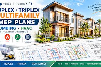 create texas florida duplex triplex multifamily mep plumbing hvac plans