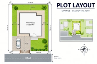 draw site plan,site grading plan,site analysis blueprint in 2d survey landscape