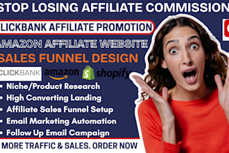 do clickbank amazon affilate promotion, website, sales funnel, landing page