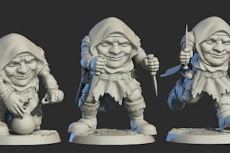 scale miniature model,resin 3d print,dnd action figure for tabletop game,fix stl