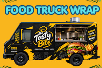create a food truck wrap, food van wrap, food trailer, car wrap
