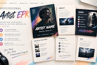 design artist epk, music press kit, media kit, one sheet and bio