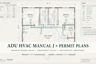 do adu hvac manual j load calculation and permit plans