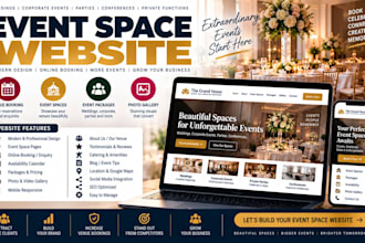 design a professional event space and venue booking website